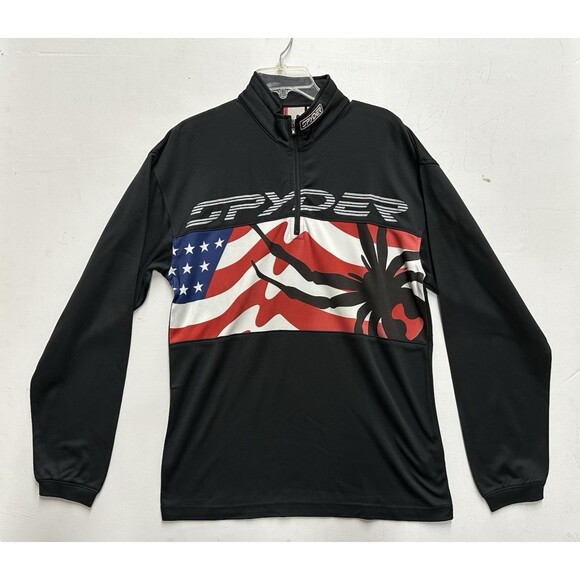 Spyder vintage men pullover long sleeve top size medium American flag logo print - Picture 1 of 9